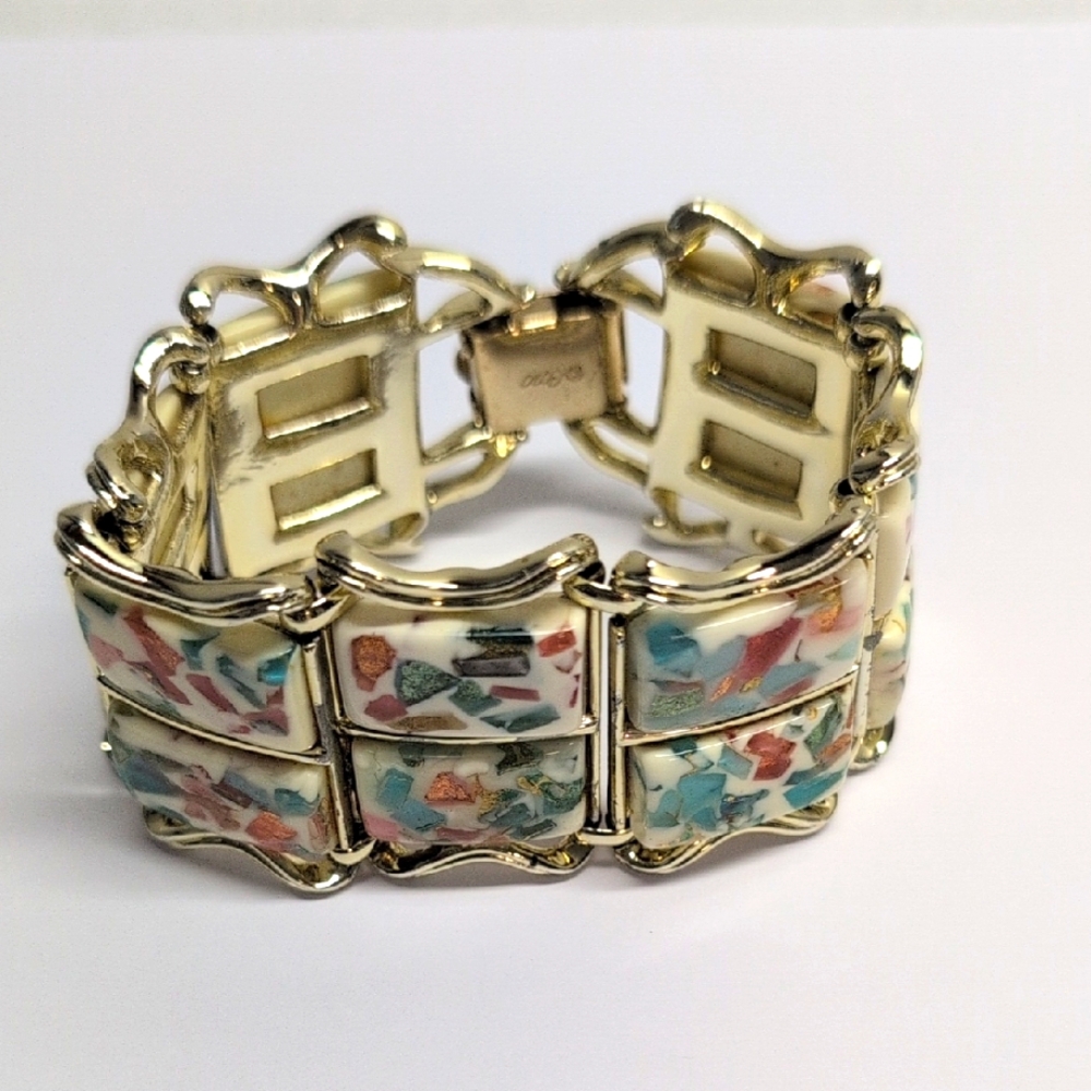 Coro Gold Bracelet with Pastel Confetti Inlay